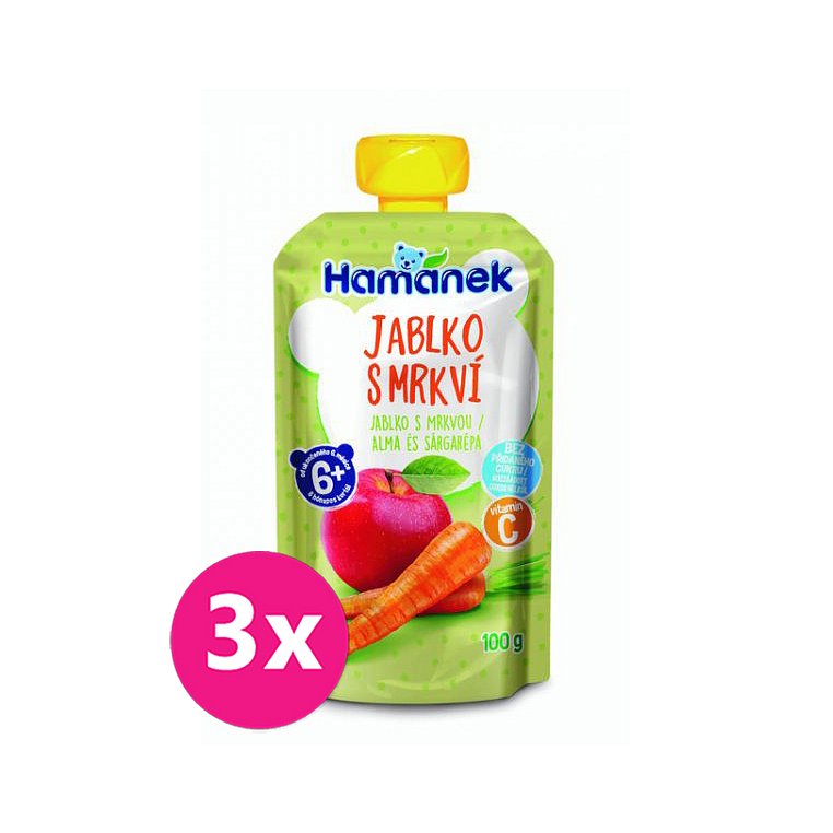 3x HAMÁNEK Jablko s mrkví 100 g