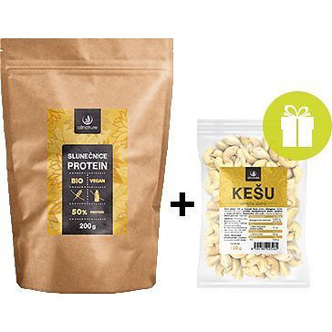 Allnature Slunečnice protein 50% BIO 200 g + Allnature Kešu jádra 100 g ZDARMA