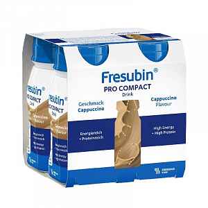 FRESUBIN PRO COMPACT DRINK PŘÍCHUŤ CAPPUCCINO POR SOL 4X125ML