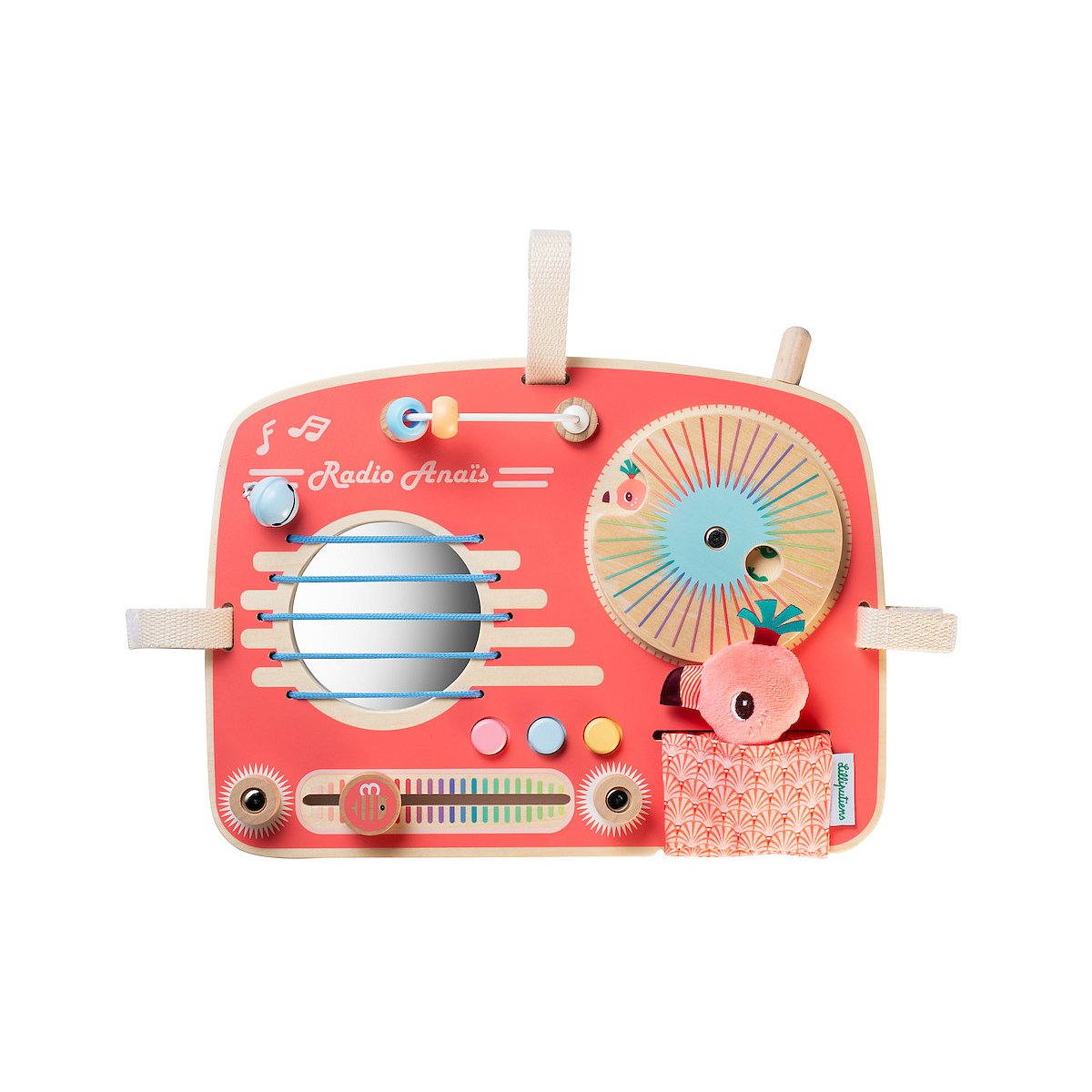 Lilliputiens Dřevěný panel s aktivitami, rádio