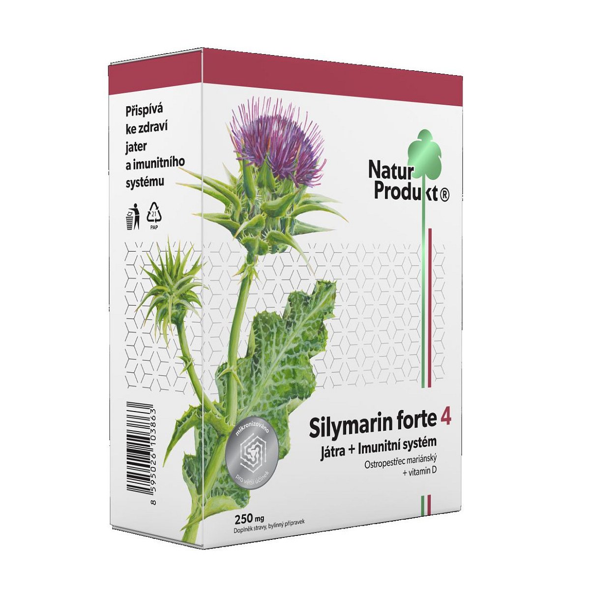 Naturprodukt Silymarin forte 4 Játra + Imunitní systém 40 tablet