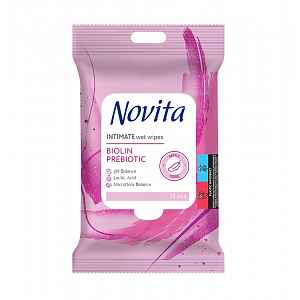 Novita Biolin Prebiotic Vlhčené ubrousky na intimní hygienu 15 ks