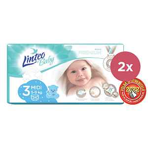 2x LINTEO BABY Plenky Baby Prémium MIDI (5-9 kg) 54 ks