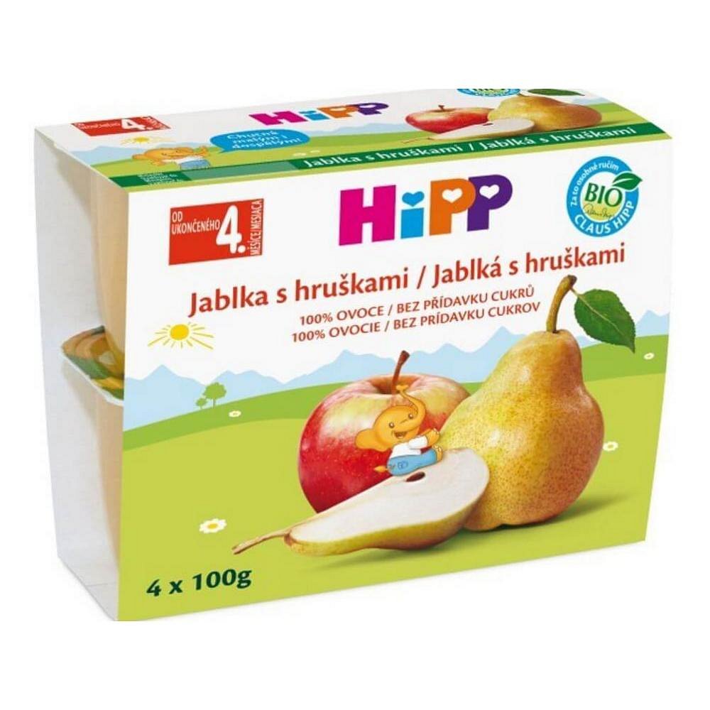 HiPP OVOCE 100% BIO Jablka s hruškami 4x100g 5800