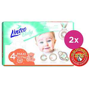2x LINTEO BABY Plenky Baby Prémium MAXI+ (10-17 kg) 46 ks