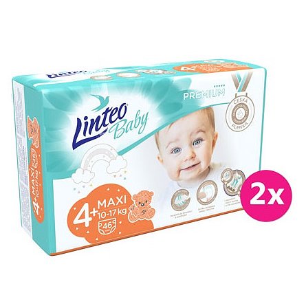 2x LINTEO BABY Plenky Baby Prémium MAXI+ (10-17 kg) 46 ks