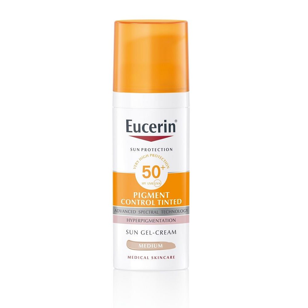 Eucerin Pigment Control Emulze na opalování na obličej s depigmentačním účinkem SPF 50+ středně tmavá 50 ml