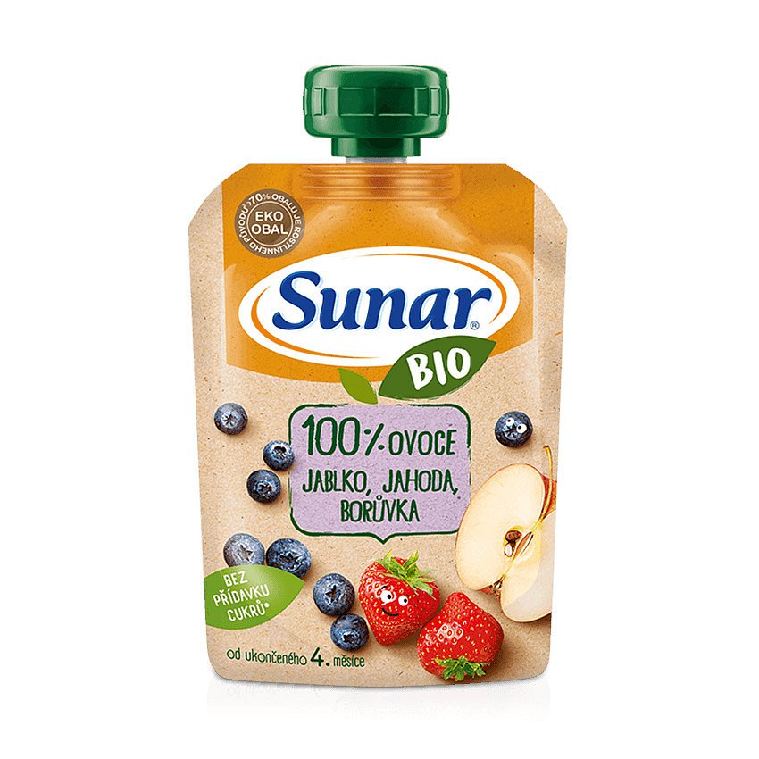 Sunar BIO kapsička Jablko jahoda borůvka 100g