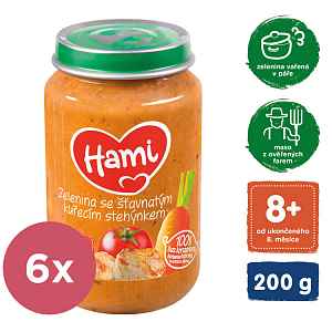 6x HAMI Brambory s rajčaty a kuřetem (200 g) - maso-zeleninový příkrm