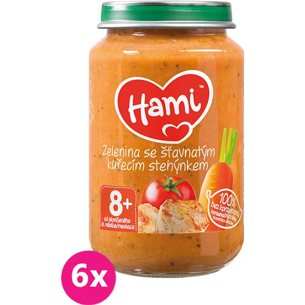 6x HAMI Brambory s rajčaty a kuřetem (200 g) - maso-zeleninový příkrm