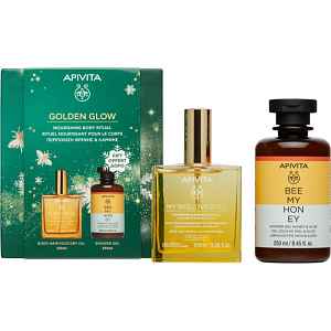 Apivita Golden Glow vánoční dárková sada pro jemnou a hladkou pokožku