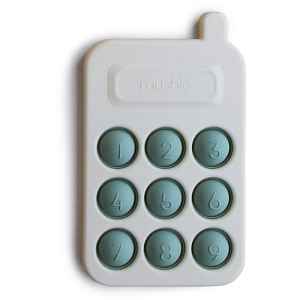 Mushie Pop-It Phone aktivity hračka pro děti Cambridge Blue 10m+ 1 ks