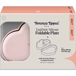 Tommee Tippee EasiStick™ Silicone Foldable Plate svačinový box 4m+ Pink 1 ks