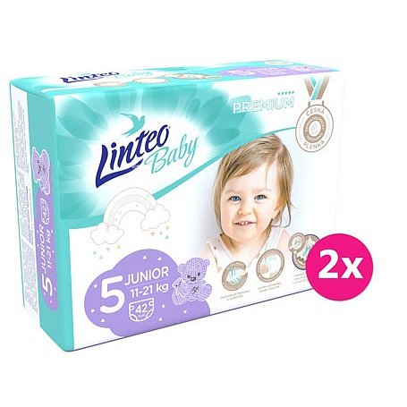 2x LINTEO BABY Plenky Baby Prémium JUNIOR (11-21 kg) 42 ks