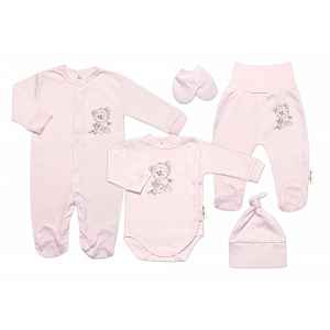 Soupravička pro miminko, 5D, Little Teddy, růžová, vel. 56