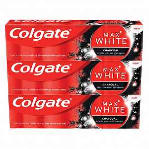 COLGATE Zubní pasta Max White Charcoal  3x 75 ml