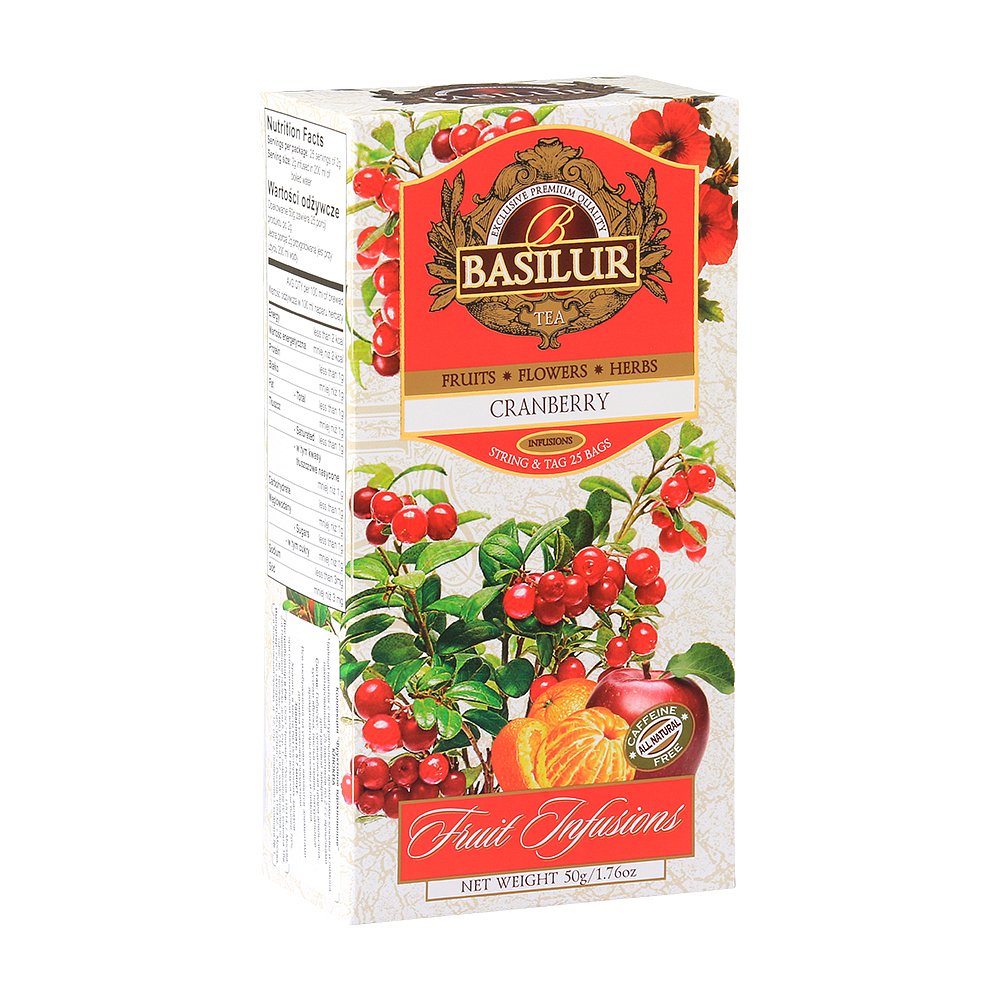 BASILUR Fruit Cranberry ovocný čaj 25 sáčků