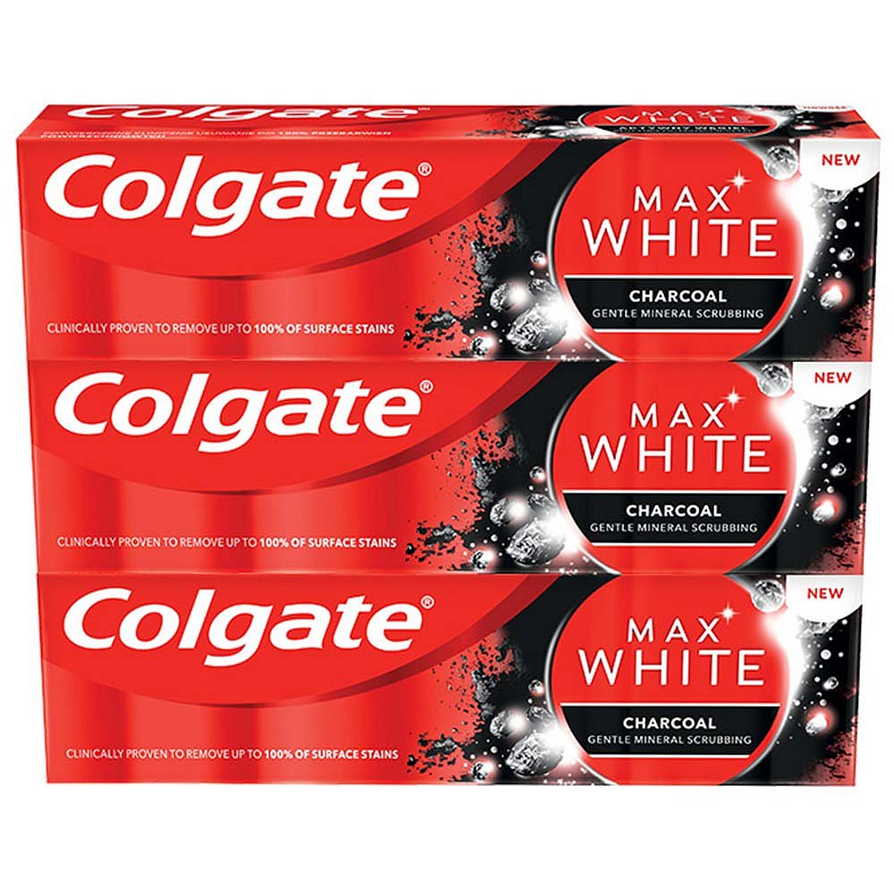 COLGATE Zubní pasta Max White Charcoal  3x 75 ml