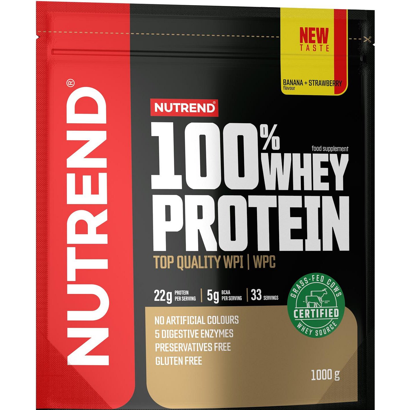 Nutrend 100% Whey Protein jahoda/banán 1000g