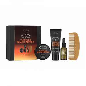 Scottish Fine Soaps Thistle & Black Pepper Sada péče o vousy 4 ks