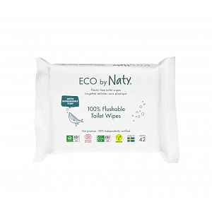 ECO by Naty Vlhčené splachovatelné ubrousky bez vůně 42 ks