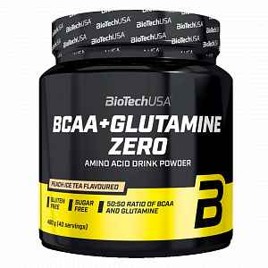 BioTech USA BCAA + Glutamine Zero 480g - broskvový ledový čaj