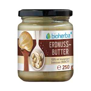 Arašídové máslo crunchy s kousky - 250 g - Bioherba