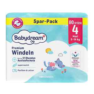Babydream Pleny Premium Maxi, 8–14 kg, vel. 4, Jumbo-Pack 80 ks 80 ks