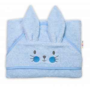 Baby Nellys Dětská froté osuška s kapucí 80 x 80 cm, Cute Bunny - modrá,
