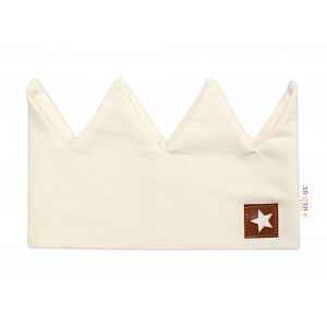 Baby Nellys Dvouvrstvá čelenka, Hand Made, bavlna, Korunka STAR - smetanová, 104/116