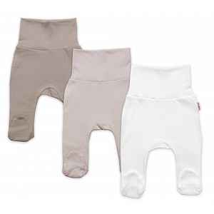 Baby Nellys Rostoucí výhodná sada, 3x polodupačky pro miminko Nature, vel. 56/62