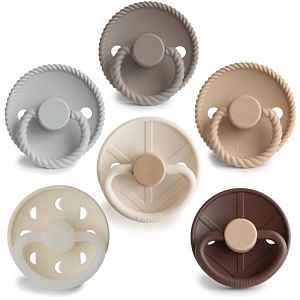 FRIGG 6-Pack Pacifiers Round Silicone Size 2 dudlík Earthy Wonder 6 ks