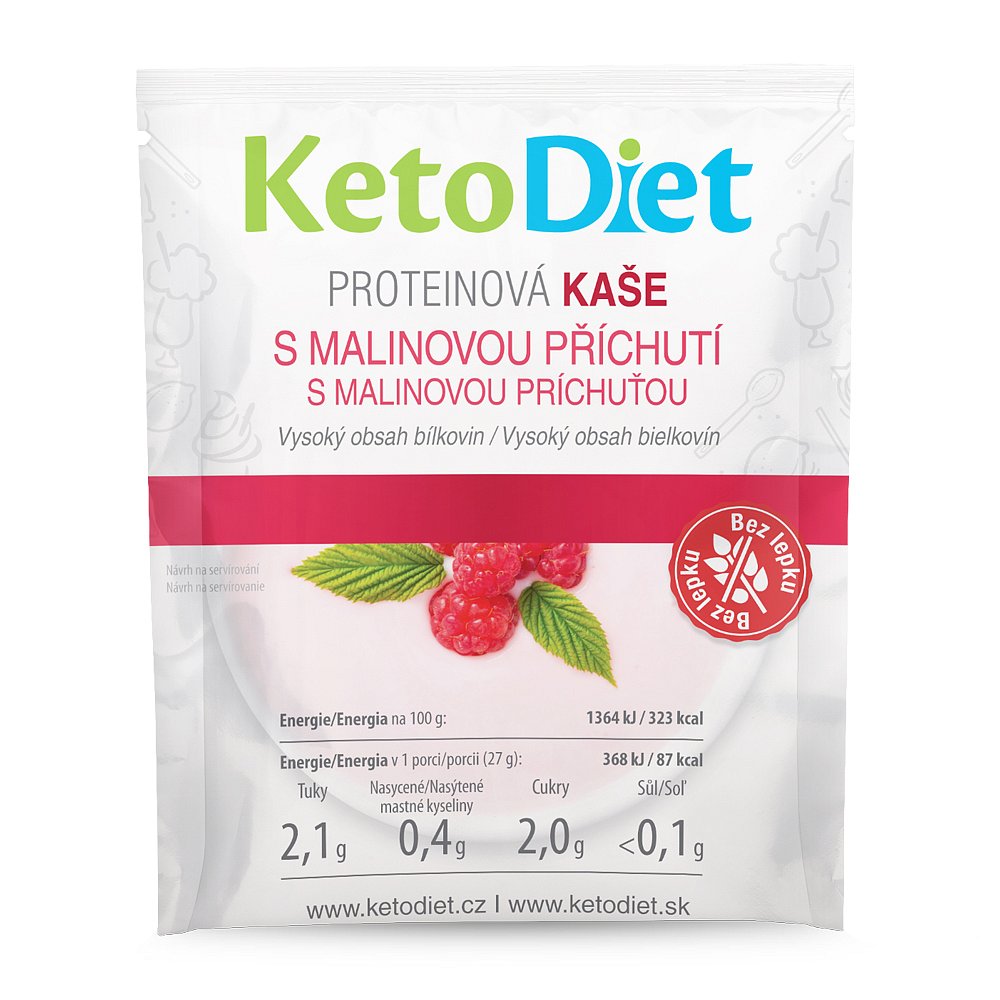 KETODIET Proteinová kaše s malinovou příchutí 7 porcí