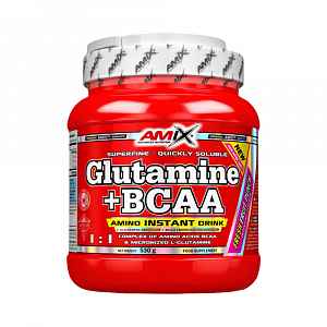 AMIX L-Glutamine + BCAA - powder, Lesní ovoce, 530g