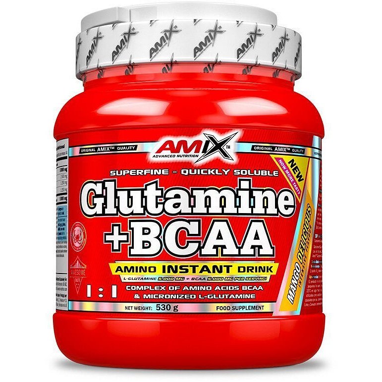 AMIX L-Glutamine + BCAA - powder, Lesní ovoce, 530g