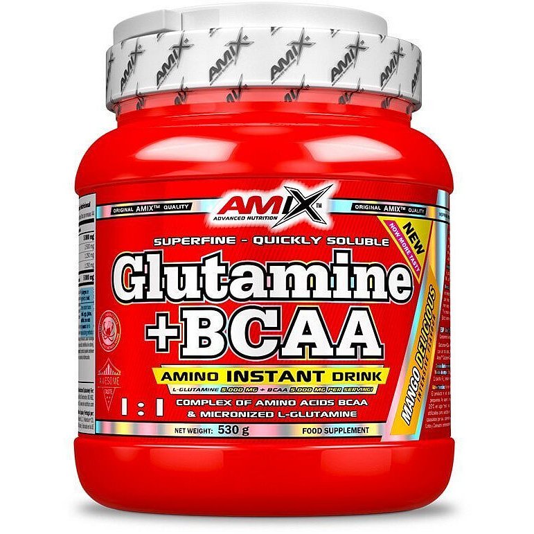AMIX L-Glutamine + BCAA - powder, Mango, 530g