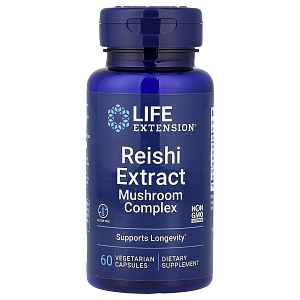 Life Extension Reishi extrakt a spory, 60 rostlinných kapslí