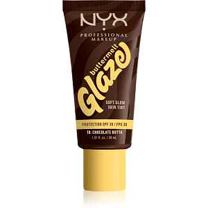 NYX Professional Makeup Buttermelt Glaze rozjasňující tónovací fluid SPF 30 odstín 10 Chocolate Butta ml