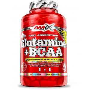 AMIX L-Glutamine + BCAA, 360 kapslí