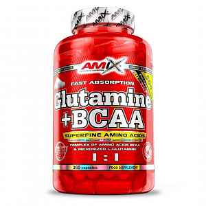 AMIX L-Glutamine + BCAA, 360 kapslí