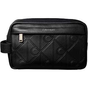 Calvin Klein Kožená kosmetická taška Xl Emblem LV04D1179GUB1