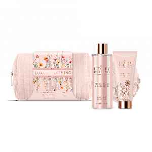 Grace Cole Dárková sada péče o tělo v taštičce Pivoňka, Broskev & Malina 3 ks