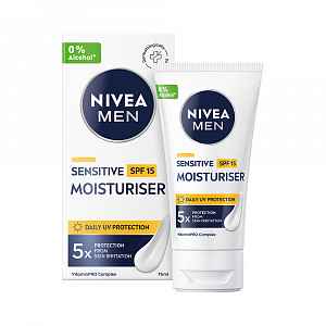 Nivea Men Sensitive SPF15 ochranný pleťový krém 75 ml