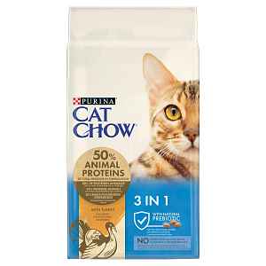 Cat Chow Adult 3in1 s krůtím 15 kg