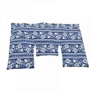 Torf-Ziegler Krční polštářek s třešňovými peckami, modro-bílý folklór, 40 x 25 cm