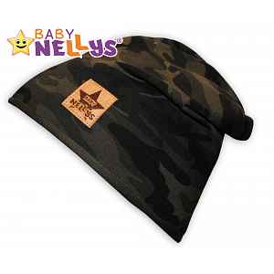 Baby Nellys Bavlněná čepička Army ® - zelená