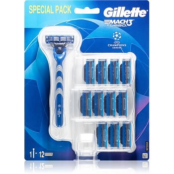 Gillette Mach3 Turbo holicí strojek + náhradní břity 12 ks