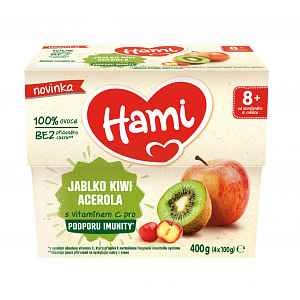 Hami 100% ovoce Jablko kiwi a acerola 8m+ 4x100 g