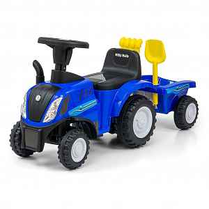 Milly Mally Jezdítko, odrážedlo traktor New Holland s vlečkou, Milly Mally, modré