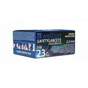 Wellion Safety Lancets 23G jehly jednorázové 100 ks